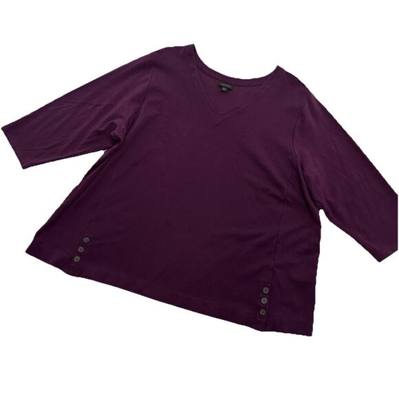 J Jill Top Womens 4X Plum Wearever Collection Thick Knit Stretch Office Casual - Picture 1 of 14